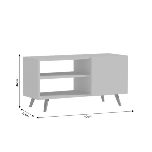 Έπιπλο τηλεόρασης Ellon pakoworld μελαμίνης sonoma-λευκό 120x40x41εκ. - Image 6
