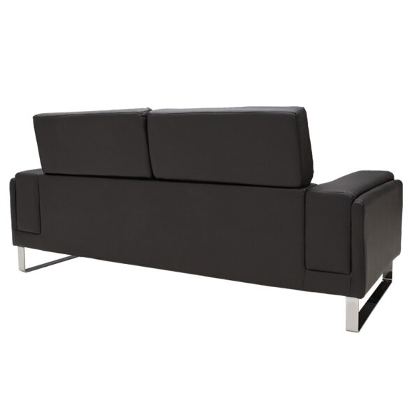 Καναπές Shea pakoworld 3θέσιος pu μαύρο-inox 198x80x87εκ - Image 5
