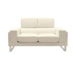 Καναπές Shea pakoworld 2θέσιος PU ivory-inox 158x80x87εκ - Image 3