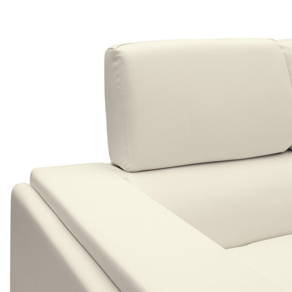 Καναπές Shea pakoworld 2θέσιος PU ivory-inox 158x80x87εκ - Image 4