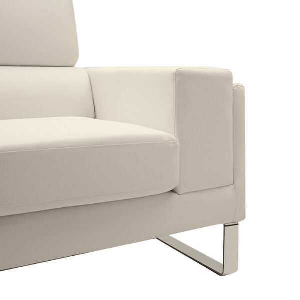 Καναπές Shea pakoworld 2θέσιος PU ivory-inox 158x80x87εκ - Image 5