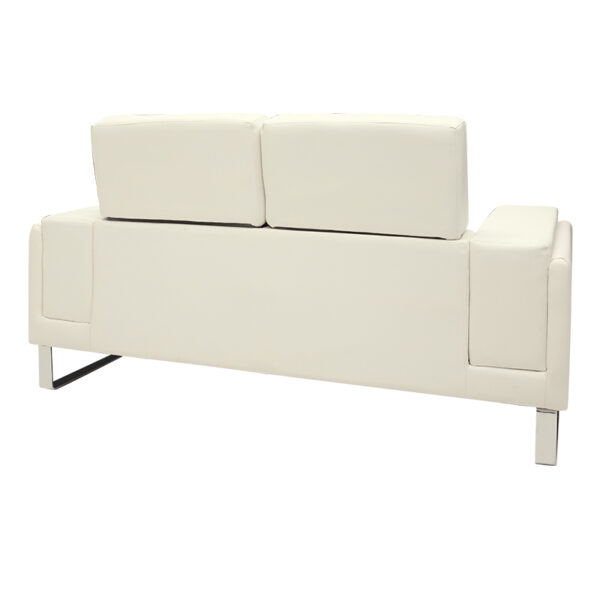 Καναπές Shea pakoworld 2θέσιος PU ivory-inox 158x80x87εκ - Image 6