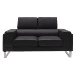 Καναπές Shea pakoworld 2θέσιος pu μαύρο-inox 158x80x87εκ - Image 2