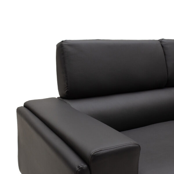 Καναπές Shea pakoworld 2θέσιος pu μαύρο-inox 158x80x87εκ - Image 3