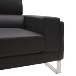 Καναπές Shea pakoworld 2θέσιος pu μαύρο-inox 158x80x87εκ - Image 4