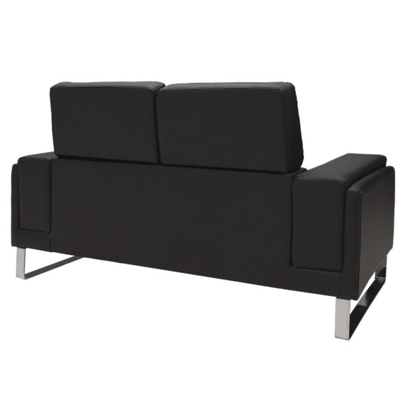 Καναπές Shea pakoworld 2θέσιος pu μαύρο-inox 158x80x87εκ - Image 5