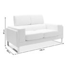 Καναπές Shea pakoworld 2θέσιος pu μαύρο-inox 158x80x87εκ - Image 6