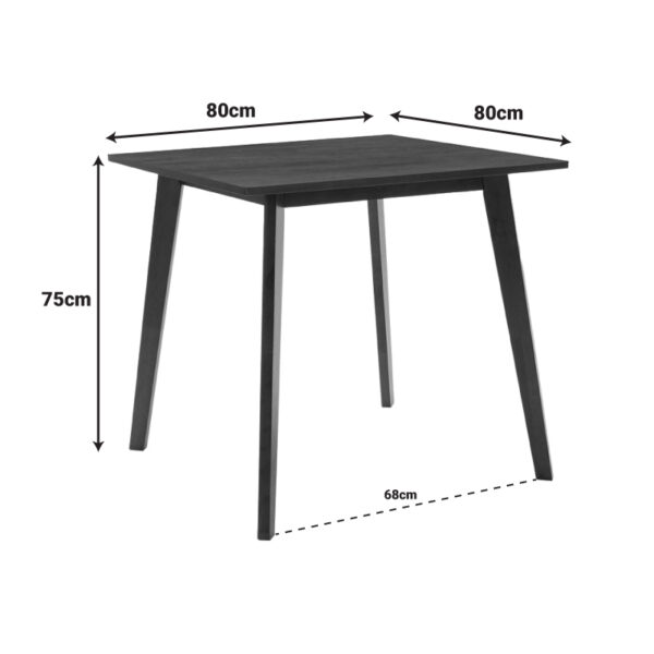 Τραπέζι Benson pakoworld MDF σε καρυδί απόχρωση 80x80x75εκ - Image 5