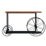 Κονσόλα Bike pakoworld χρώμα μαύρο-καρυδί 148x28x85εκ - Image 3