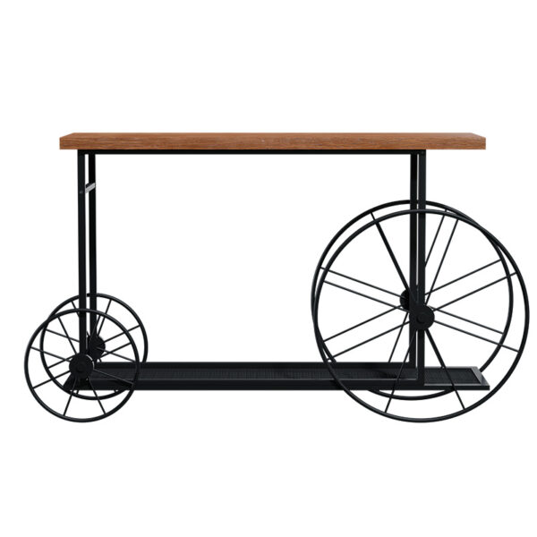 Κονσόλα Bike pakoworld χρώμα μαύρο-καρυδί 148x28x85εκ - Image 3