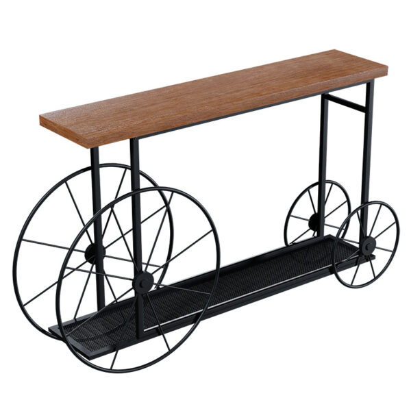 Κονσόλα Bike pakoworld χρώμα μαύρο-καρυδί 148x28x85εκ - Image 4