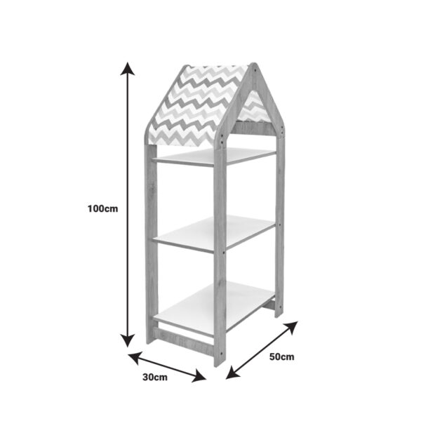 Ραφιέρα Montessori Zoilen I pakoworld λευκό-μπλε mdf 50x30x100εκ - Image 5