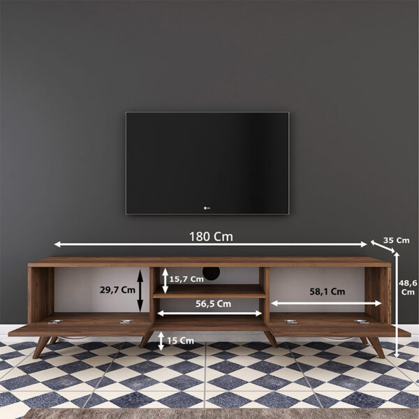 Έπιπλο τηλεόρασης Sabian pakoworld καρυδί 180x35x48,5εκ - Image 6
