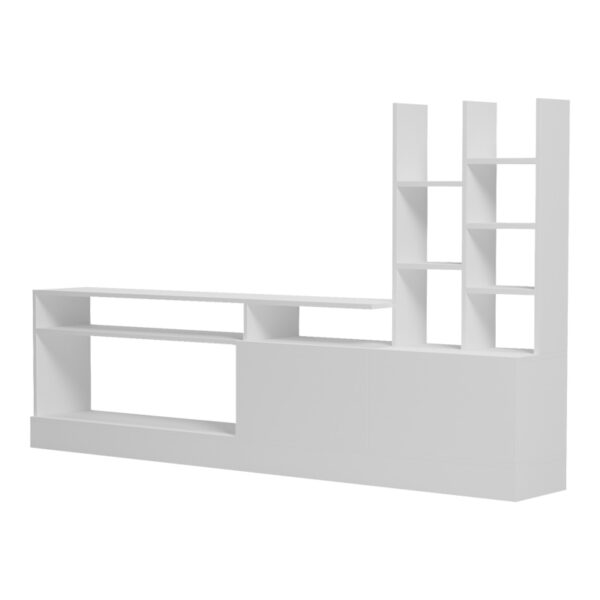 Σύνθετο σαλονιού Seruno pakoworld σε λευκή απόχρωση 170x25x100εκ - Image 4