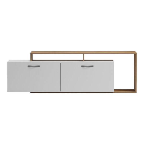 Έπιπλο τηλεόρασης Tobler pakoworld σε oak- λευκή απόχρωση 170x40x53εκ - Image 3