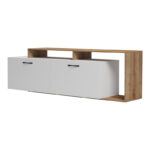 Έπιπλο τηλεόρασης Tobler pakoworld σε oak- λευκή απόχρωση 170x40x53εκ - Image 4