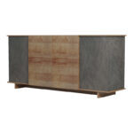 Μπουφές Zafore  pakoworld σε oak-γκρι μαρμάρου 180x45x80εκ - Image 4