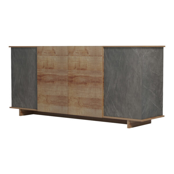 Μπουφές Zafore  pakoworld σε oak-γκρι μαρμάρου 180x45x80εκ - Image 4