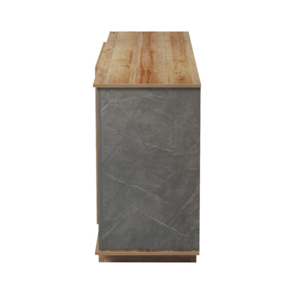 Μπουφές Zafore  pakoworld σε oak-γκρι μαρμάρου 180x45x80εκ - Image 5