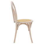 Καρέκλα στοιβαζόμενη Βιέννης Azhel pakoworld white wash ξύλο οξιάς-έδρα φυσικό rattan 41x50x89εκ - Image 3