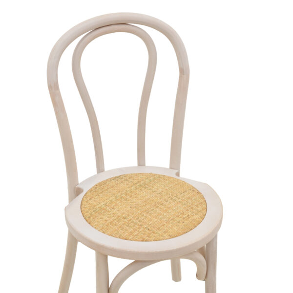 Καρέκλα στοιβαζόμενη Βιέννης Azhel pakoworld white wash ξύλο οξιάς-έδρα φυσικό rattan 41x50x89εκ - Image 5