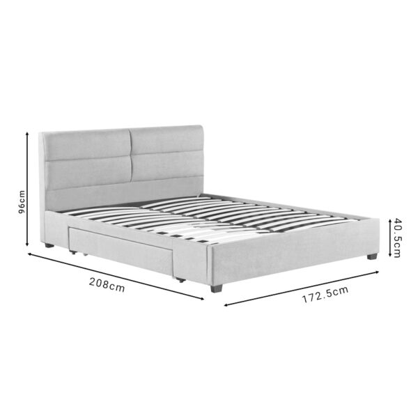 Κρεβάτι διπλό Anay pakoworld με συρτάρι ύφασμα μπεζ 160x200εκ - Image 8