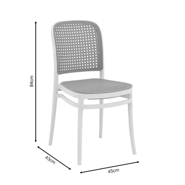 Καρέκλα Nereus pakoworld pp φυσικό-λευκό 45x43x84εκ - Image 9