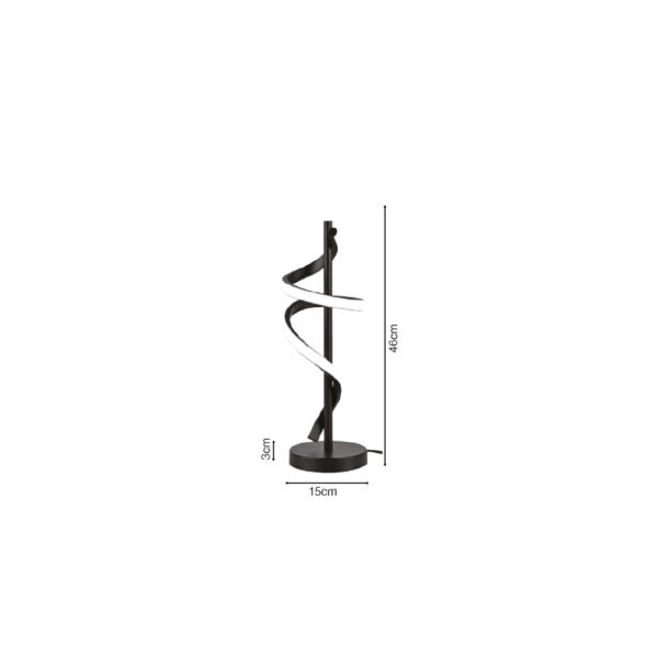 Inlight Επιτραπέζιο φωτιστικό σε μαύρο χρώμα LED 14W D:15x46cm (3062-Black) - Image 3