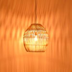 Φωτιστικό οροφής Irden Inart rattan σε φυσική απόχρωση Φ50x40εκ - Image 2