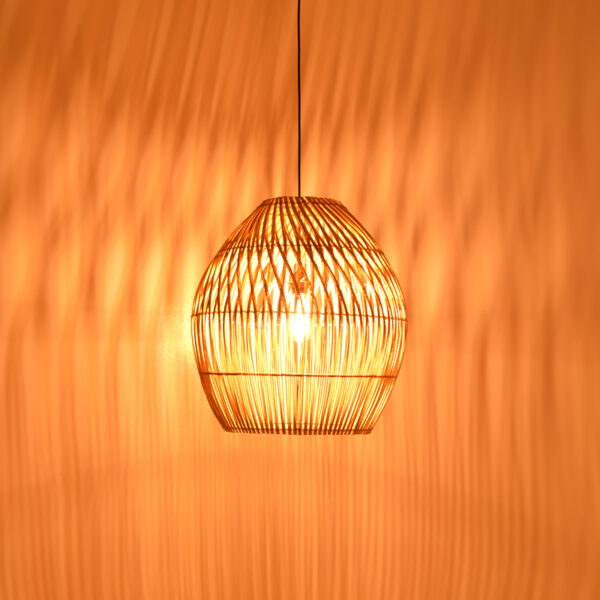Φωτιστικό οροφής Irden Inart rattan σε φυσική απόχρωση Φ50x40εκ - Image 2