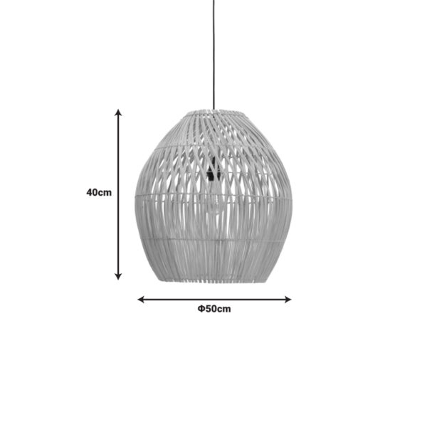 Φωτιστικό οροφής Irden Inart rattan σε φυσική απόχρωση Φ50x40εκ - Image 3