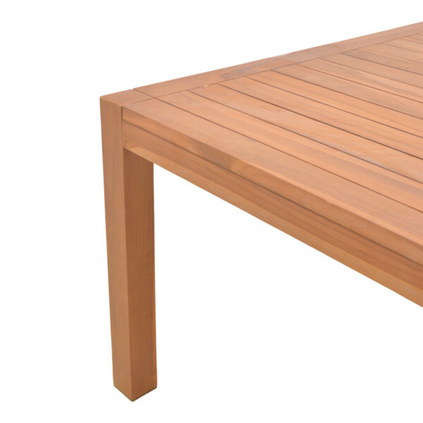 Τραπέζι Vocaly pakoworld teak ξύλο σε φυσική απόχρωση 200x100x75εκ - Image 4