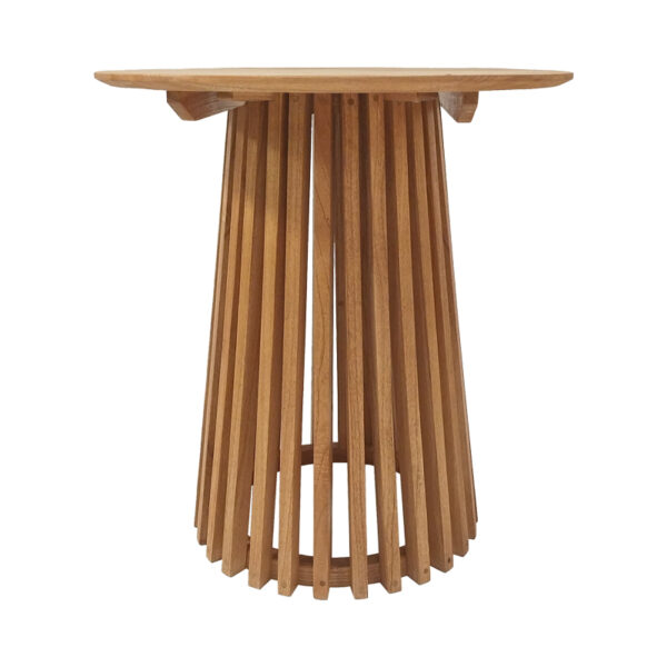 Τραπέζι μπαρ Kenda pakoworld mindi ξύλο σε φυσική απόχρωση Φ60x90εκ - Image 2