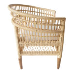 Πολυθρόνα Necorian paakoworld teak ξύλο με pe rattan σε φυσική απόχρωση και λευκό μαξιλάρι 80x70x87εκ - Image 3