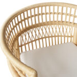 Πολυθρόνα Necorian paakoworld teak ξύλο με pe rattan σε φυσική απόχρωση και λευκό μαξιλάρι 80x70x87εκ - Image 6