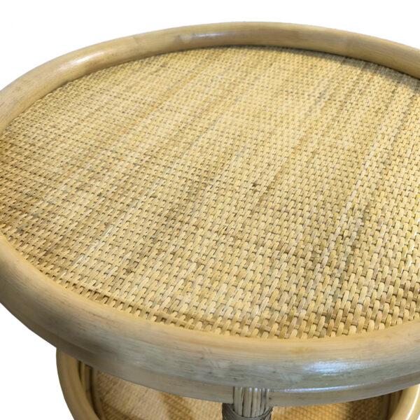 Βοηθητικό τραπέζι Moody pakoworld pe rattan σε φυσική απόχρωση Φ55x51εκ - Image 3
