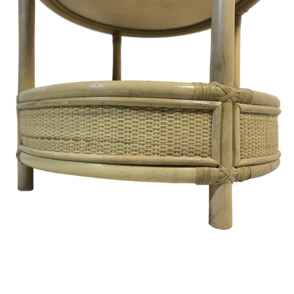 Βοηθητικό τραπέζι Moody pakoworld pe rattan σε φυσική απόχρωση Φ55x51εκ - Image 4