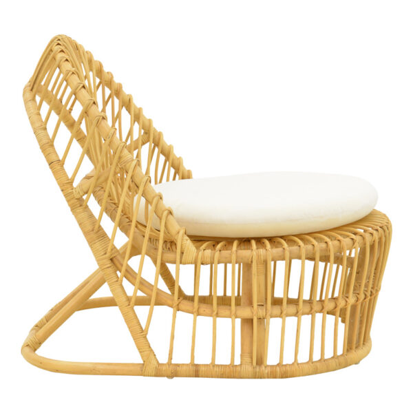 Πολυθρόνα Tromso paakoworld pe rattan σε φυσική απόχρωση με εκρού χρώμα μαξιλάρι 80x85x98εκ - Image 3
