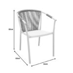 Πολυθρόνα στοιβαζόμενη Convince pakoworld αλουμίνιο με καφέ σκελετό-textilene-pe rattan 56x63x82εκ - Image 9