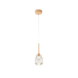 Inlight Κρεμαστό φωτιστικό LED 10W από χρυσαφί μέταλλο και ακρυλικό D:10x200cm (4077-1)