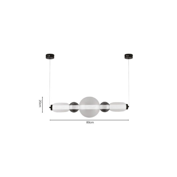 Inlight Κρεμαστό φωτιστικό LED 50W από γυαλί D:80x20cm (4078-Smoky) - Image 2