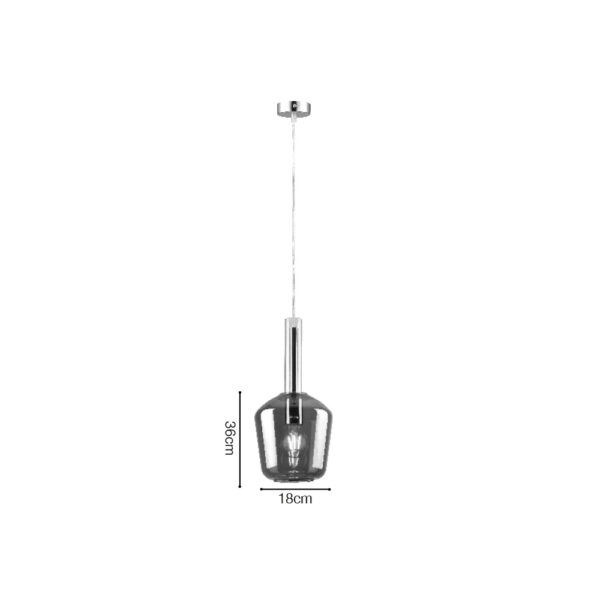 Inlight Κρεμαστό φωτιστικό από φιμέ γυαλί 1XE27 D:18x36cm (4079) - Image 3