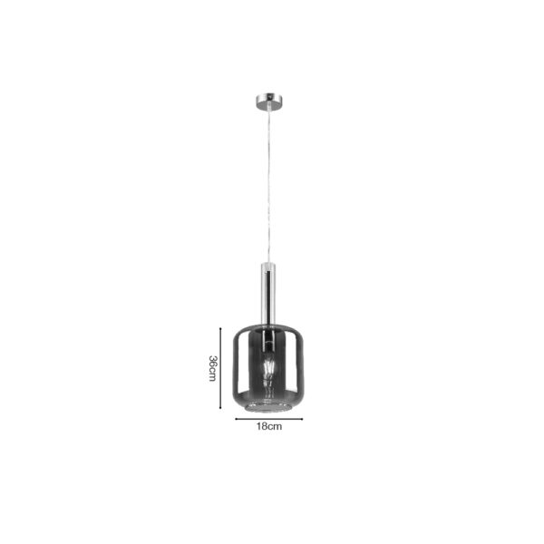 Inlight Κρεμαστό φωτιστικό από φιμέ γυαλί 1XE27 D:18x36cm (4081) - Image 3