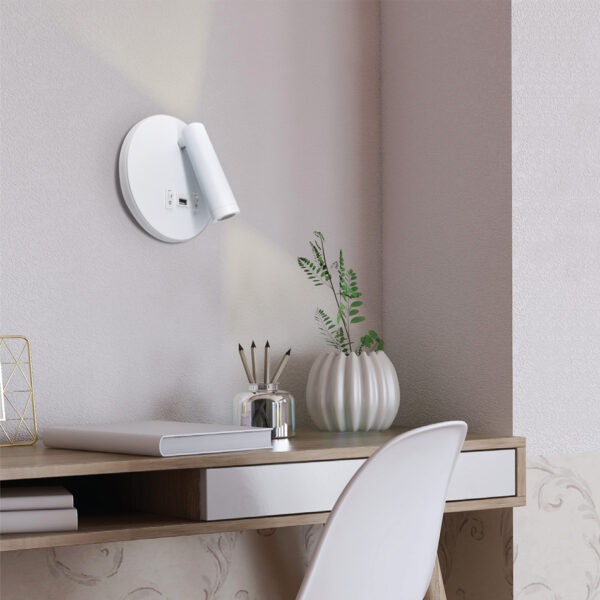Inlight Επιτοίχιο φωτιστικό LED 12W 3000K από λευκό μέταλλο D:14cm (43418-WH) - Image 3