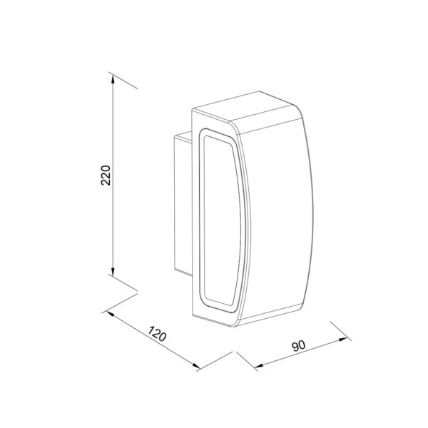 it-Lighting Winona 1xΕ27 Outdoor Up-Down Wall Lamp Black D:90x120x220mm (80205414) - Image 2