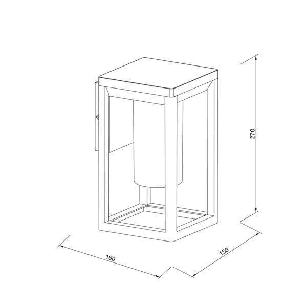 it-Lighting Annie Outdoor Wall Lamp Black 1xE27 D:150x160x270mm (80206114) - Image 2