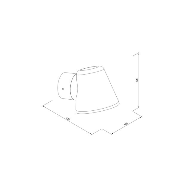 it-Lighting Canyon 1xGU10 Outdoor Wall Lamp Black D:100x105x135mm (80206214) - Image 2