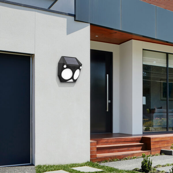 it-Lighting Tortoise LED 6W 3000K Solar Outdoor Wall Lamp Black D:160x160x60mm (80207211S) - Image 3