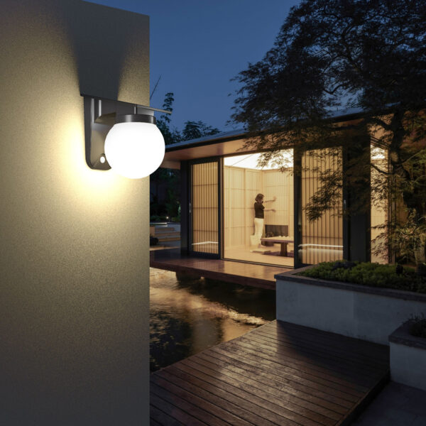 it-Lighting Baikal LED 1W 3000K | 4000K | 6000K Solar Outdoor Wall Lamp Black D:130x190x175 mm (80207310S) - Image 3