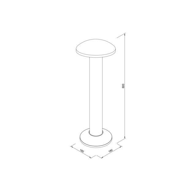 it-Lighting Keowee LED 12W 3CCT Outdoor Stand Light Black D:180 x 180 x 600 mm (80400510) - Image 2